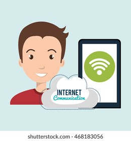 smartphone wifi service internet vector illustration graphic