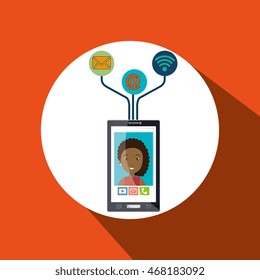 smartphone wifi service internet vector illustration graphic