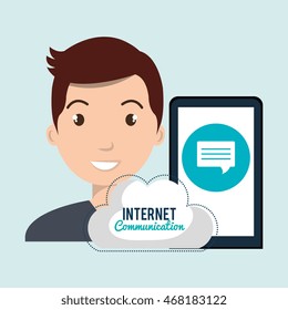smartphone wifi service internet vector illustration graphic