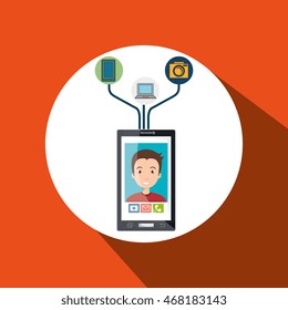 smartphone wifi service internet vector illustration graphic