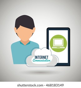 smartphone wifi service internet vector illustration graphic