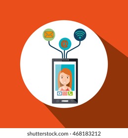 smartphone wifi service internet vector illustration graphic