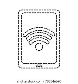 smartphone with wifi signal on screen gadget icon image
