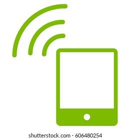 Smartphone Wi-Fi Signal vector icon. Flat eco green symbol. Pictogram is isolated on a white background. Designed for web and software interfaces.