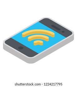 
A smartphone with wifi signals denoting hotspot 
