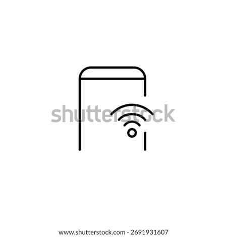 Smartphone and wi-fi. Wireless connectivity, online access. Hotspot and app usage. Pixel perfect, editable stroke vector icon