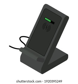 Smartphone wireless charger icon. Isometric of smartphone wireless charger vector icon for web design isolated on white background