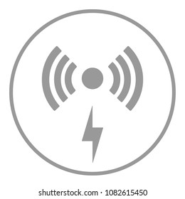 Smartphone wireless charger receiver symbol. Vector icon.