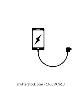 Smartphone Wireless Charging Icon isolated on white background