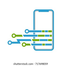 Smartphone Wireless Charging Logo. Vector Illustration