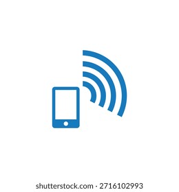 Icono de conexión inalámbrica de smartphone Ilustración vectorial. Logotipo de transferencia de datos de teléfono móvil, símbolo de señal de red celular para tecnología.