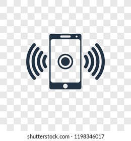 Smartphone with Wireless Connection vector icon isolated on transparent background, Smartphone with Wireless Connection transparency logo concept