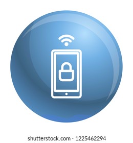 Smartphone wireless lock icon. Outline smartphone wireless lock vector icon for web design isolated on white background