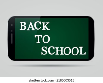 smartphone con palabra Volver a la escuela