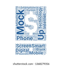 smartphone word cloud. tag cloud about smartphone