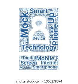 smartphone word cloud. tag cloud about smartphone
