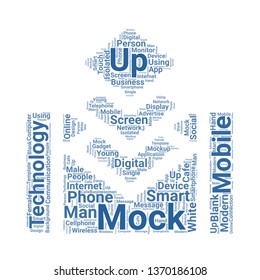smartphone word cloud. tag cloud about smartphone