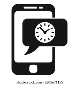 Smartphone work hour icon simple vector. Flexible time. Office job