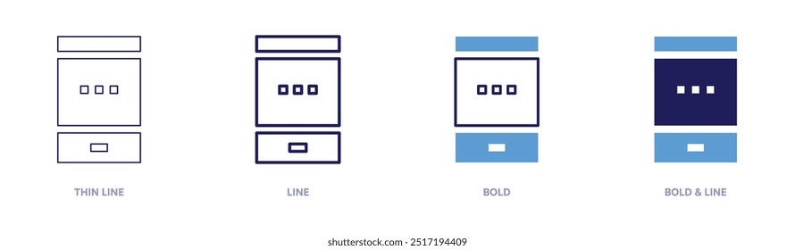 Smartphone writing icon in 4 different styles. Thin Line, Line, Bold, and Bold Line. Duotone style. Editable stroke.