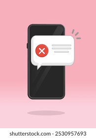 Smartphone X Cross Sign Push Notification Message