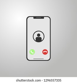 Smartphone X Vector Icon Illustration Flat Contact Social Call Message