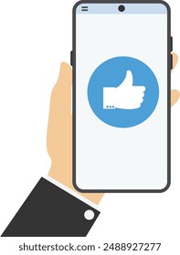 Smartphone in your hand concept. Like

