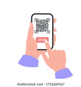 Smartphone in your hand concept. Scan qr code