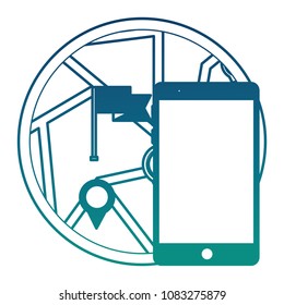 smartphone with zoom gps application
