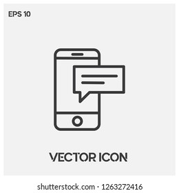 Smartphone,chat vector icon illustration.Flat mobile sign icon.Premium quality.