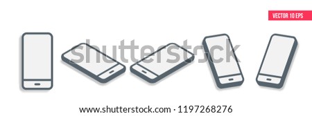 Smartphoned isometric flat design. Cell phone mobile device. Modern technologies of communication and management. smartphone mobile phone