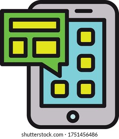 smartphone,message,online icon vector illustration flat