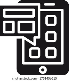 smartphone, mensaje,icono en línea ilustración vectorial plano