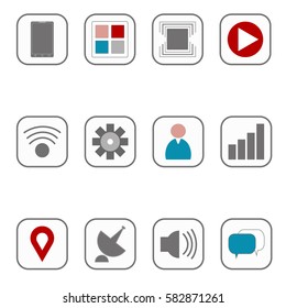 Smartphone/mobile phone icon set