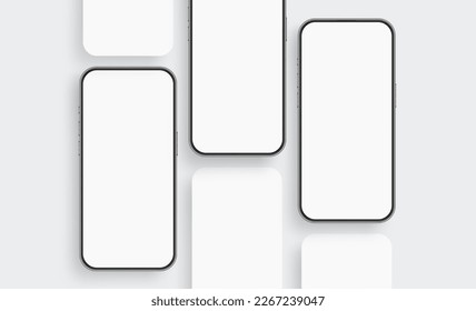 Smartphones With App Screens. Blank Mockup for Mobile App Design Concept. Vector Illustration