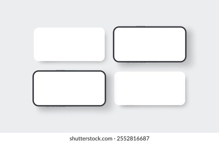 Smartphones With Blank Horizontal App Screens. Vector Illustration