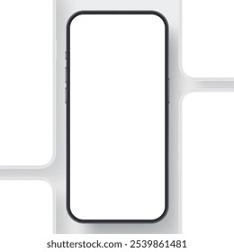 Smartphones With Blank Screens. Mockups For Showing App Design on Social Media. Vector Illustration