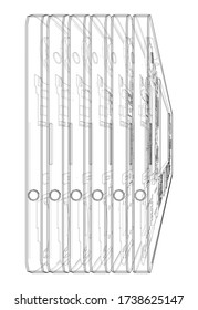 Smartphones concept outline. Vector rendering of 3d. Wire-frame style. The layers of visible and invisible lines are separated
