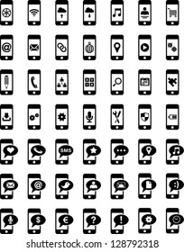 Smartphones with different icons on the screen