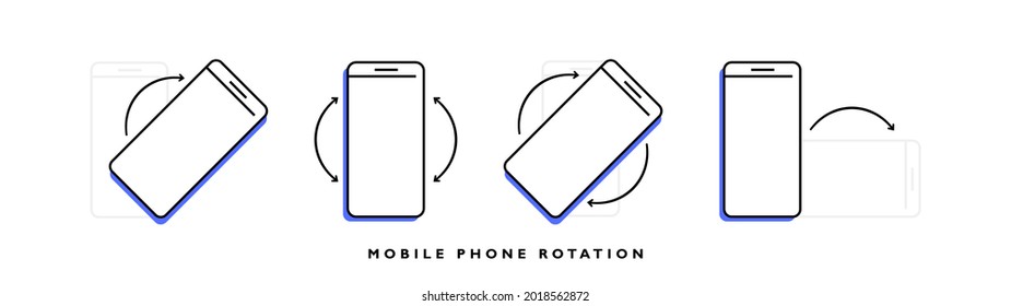 Smartphones with different rotate position. Turn your phone whatever. Modern vector illustration.