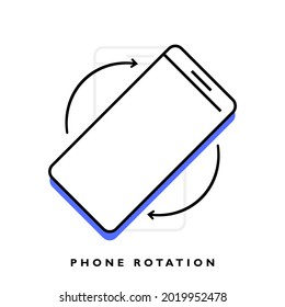 Smartphones with different variant of rotate position. Turn your phone whatever. Modern vector illustration.