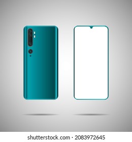 Smartphones. front and back view illustration.
