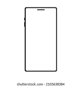 smartphones have a blank screen. On a white background Modern digital devices Show view of front, back and black frame. Vector illustration