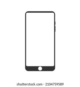 smartphones have a blank screen. On a white background Modern digital devices Show view of front, back and black frame. Vector illustration