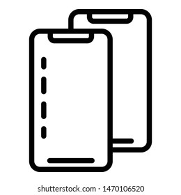Smartphones icon. Outline smartphones vector icon for web design isolated on white background