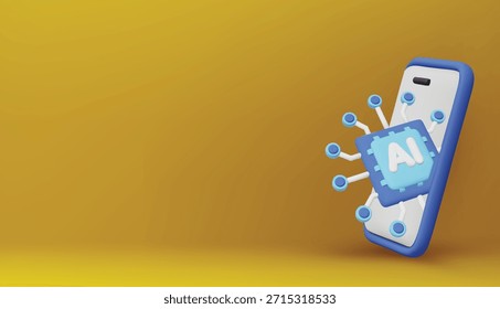 Los teléfonos inteligentes con un chip de IA integrado representan la innovación en la computación móvil, el aprendizaje profundo y la tecnología futurista.
