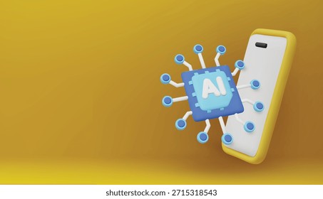 Los teléfonos inteligentes con un chip de IA integrado representan la innovación en la computación móvil, el aprendizaje profundo y la tecnología futurista.