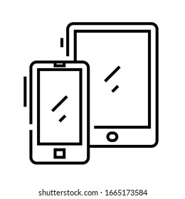 Smartphones line icon, concept sign, outline vector illustration, linear symbol.