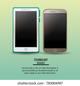 Smartphones mobiles icons infographic