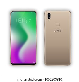 Smartphones mockup vector illustration for technology marketing online and advertising element.