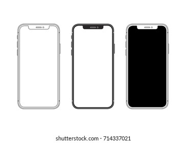 Smartphones outline icon concept. Vector illustration